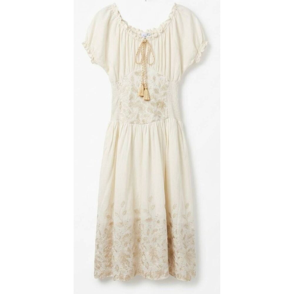 My beachy side womens large cream maxi dress long prairie cottagecore